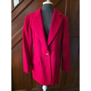 Lands End Womens Red Cashmere Blazer Size 14